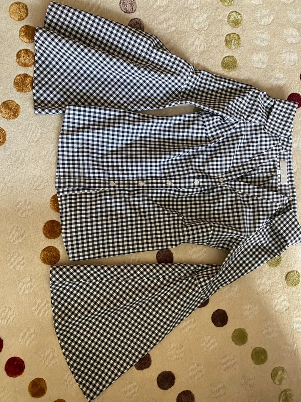 Caroline Constas Navy and White Gingham Blouse size XS